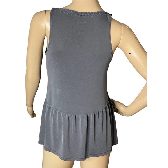American Eagle Soft &‎ Sexy Sueded Tank Top Size XS Gray V-Neck Lace Flowy - Picture 5 of 8